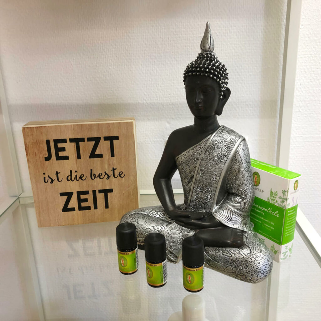 Aromaoele in der Vitrine